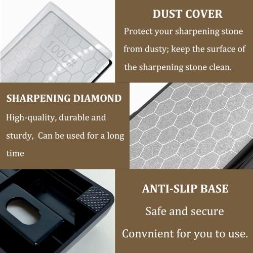 Deruilong Double-Sided Diamond Whetstone for Scissors, Knives, and Outdoor Kitchen Sharpening Tools, 400# Coarseness/1000# Extra Fineness