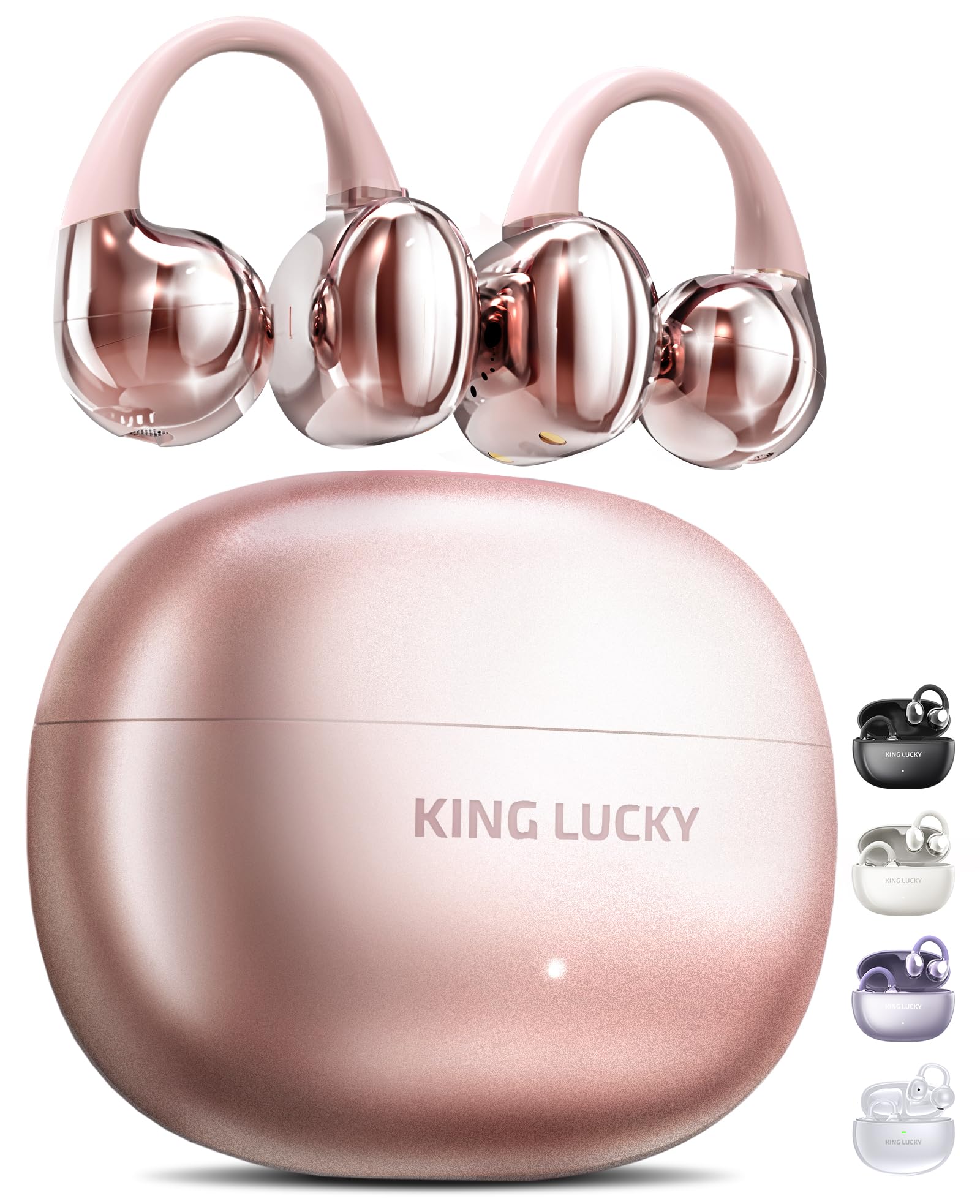 

King Lucky Wireless Bluetooth Earbuds with Ear IPX5 Fast Sound Leakage ENC and Air Conduction Technology for Mobile These Bluetooth earbuds feature an розовый