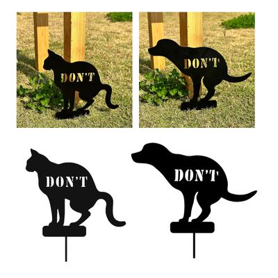 Iron Don't Dog Pooping Sign for Yard with Stake Double Sided Pooping Dog Sign Stop Dogs Pooping Peeing Lawn Yard Sign