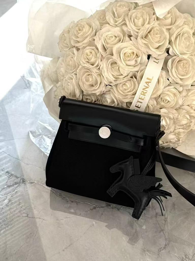 2025 first-layer cowhide canvas bag high-quality leather mini mobile phone bag shoulder messenger bag