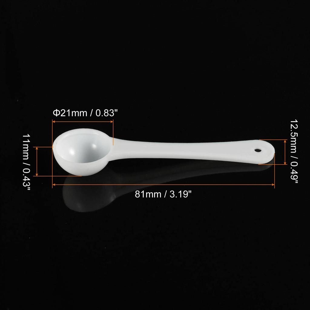 Uxcell Micro Spoons, 1-Gram Measuring Scoops, Plastic, Round Bottom, Mini Spoons with Hanging Hole, Home Kitchen Powder Measuring, Baking, 30 Pieces
