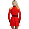 Womens Lion Tamer Costume Tassel Shoulder Long Sleeve Circus Ringmaster Dress Belted Halloween Outfit