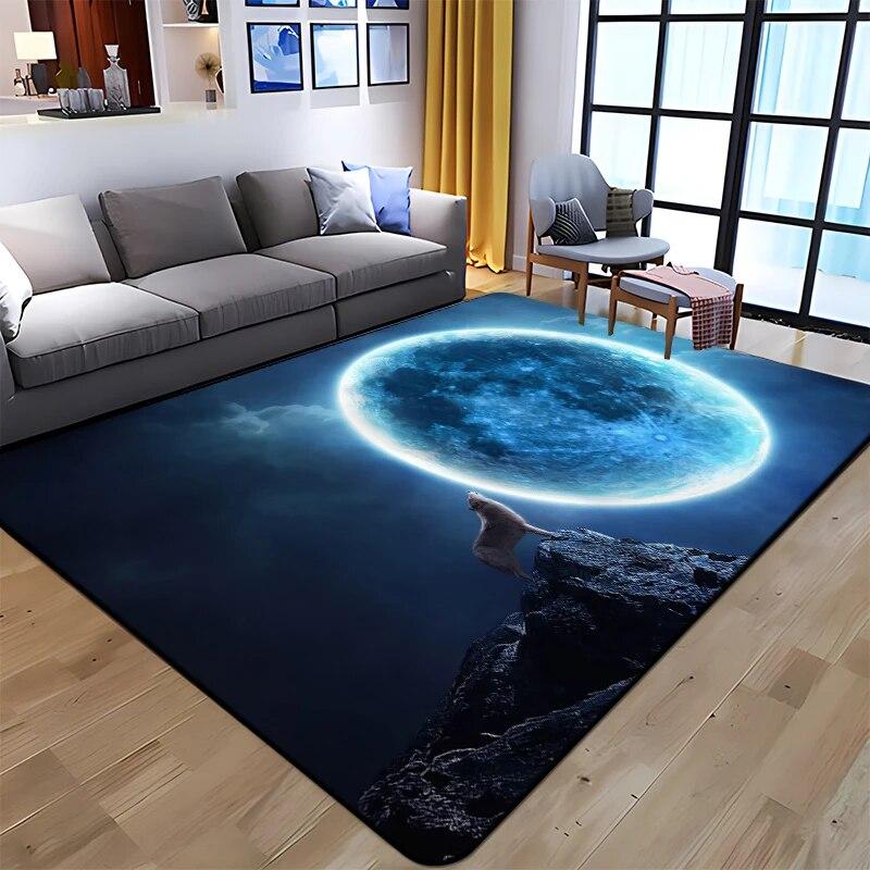 Best Selling Wolf Art Printed Carpet for Living Room Large Area Rug Soft Mat E-sports Chair Carpets Alfombra Gifts Dropshopping