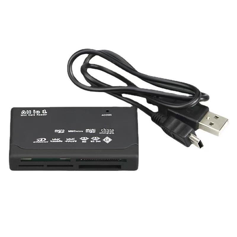 In Stock USB Multi-function Six-Port Mobile Phone & Camera High-Speed Card Reader with Password Protection