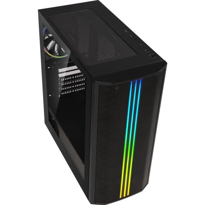 Boîtier Semitower - Bitfenix - Saber Mesh RGB - Noir - 4 baies internes - Refroidissement par air