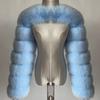 Furry Coat Femme Top Fashion Winter High Quality Faux Fox Fur Coat Women Elegant Patchwork Long Sleeve Warm Mink Short Jackets