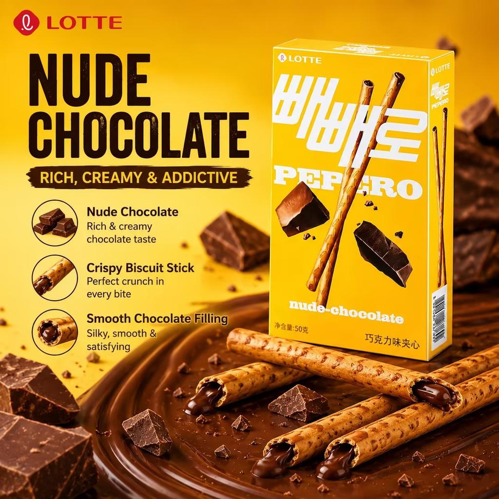 Lotte Pepero Biscotti Bastoncini Ripieni al Cioccolato 45g