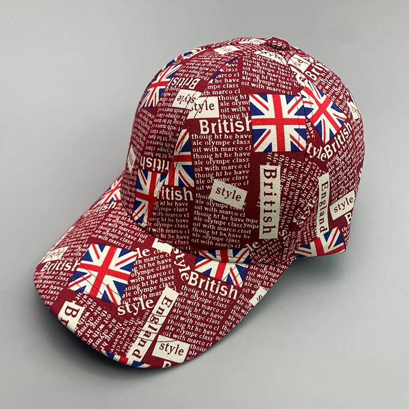 New Classic UK Flag Graffiti Men Women Baseball Hats Cotton Letter Breathable Streetwear Fashion Sport Soft Casual Hip Hop Caps
