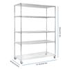 5 Tier 7500lbs Capacity Garage Shelving with Wheels & Shelf Liner Solid Steel Wire Rack for Pantry Garage Commercial Industrials