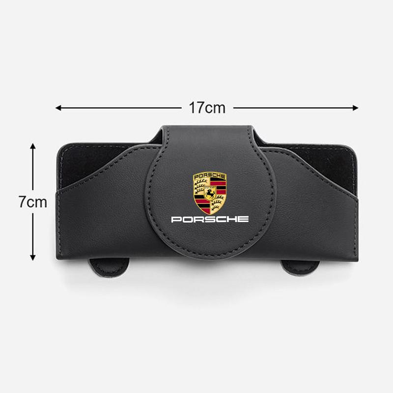 Car Sun Visor Glasses Clip Multifunctional Case Glasses Holder For Porsche 911 Cayenne Panamera Macan Boxster Carrera-GT 928 944