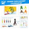 Kalendarz Adwentowy Wędkarski 2025 Kalendarz Odliczający do Świąt Bożego Narodzenia z 24 Przynętami 24 Dni Zestaw Przynęt Wędkarskich dla Mężczyzn Taty Nastolatków Wędkarzy