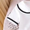 Girls' Fashionable White Outfit - Summer Children's Princess Short-sleeved T-shirt + Short Skirt Set