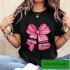Personalized Pink Bow Teacher Shirt Custom Name Back To School Tee for Women Cute Ribbon First