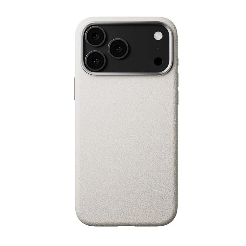 

Кожаный прочный магнитный чехол для Magsafe для iPhone 17 Air 16 15 14 Pro Max Беспроводная зарядка Металлическая крышка для защиты камеры iPhone Air серый белый