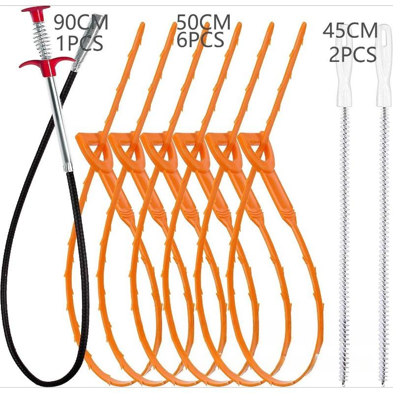 

9PCS Pipe dredger Cleaning Brush Set Tool Brush Durable Multifunctional Brush