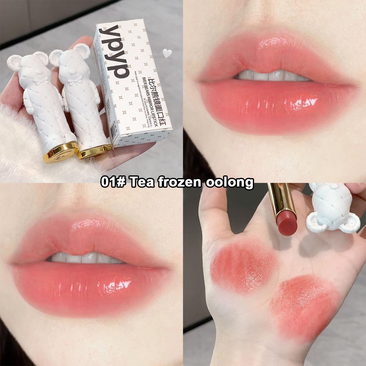 

Bearbear Твердый водный блеск Зеркальная губная помада Увлажняющий отбеливающий и разглаживающий морщины на губах Псевдотонирующий тонированный бальзам для губ