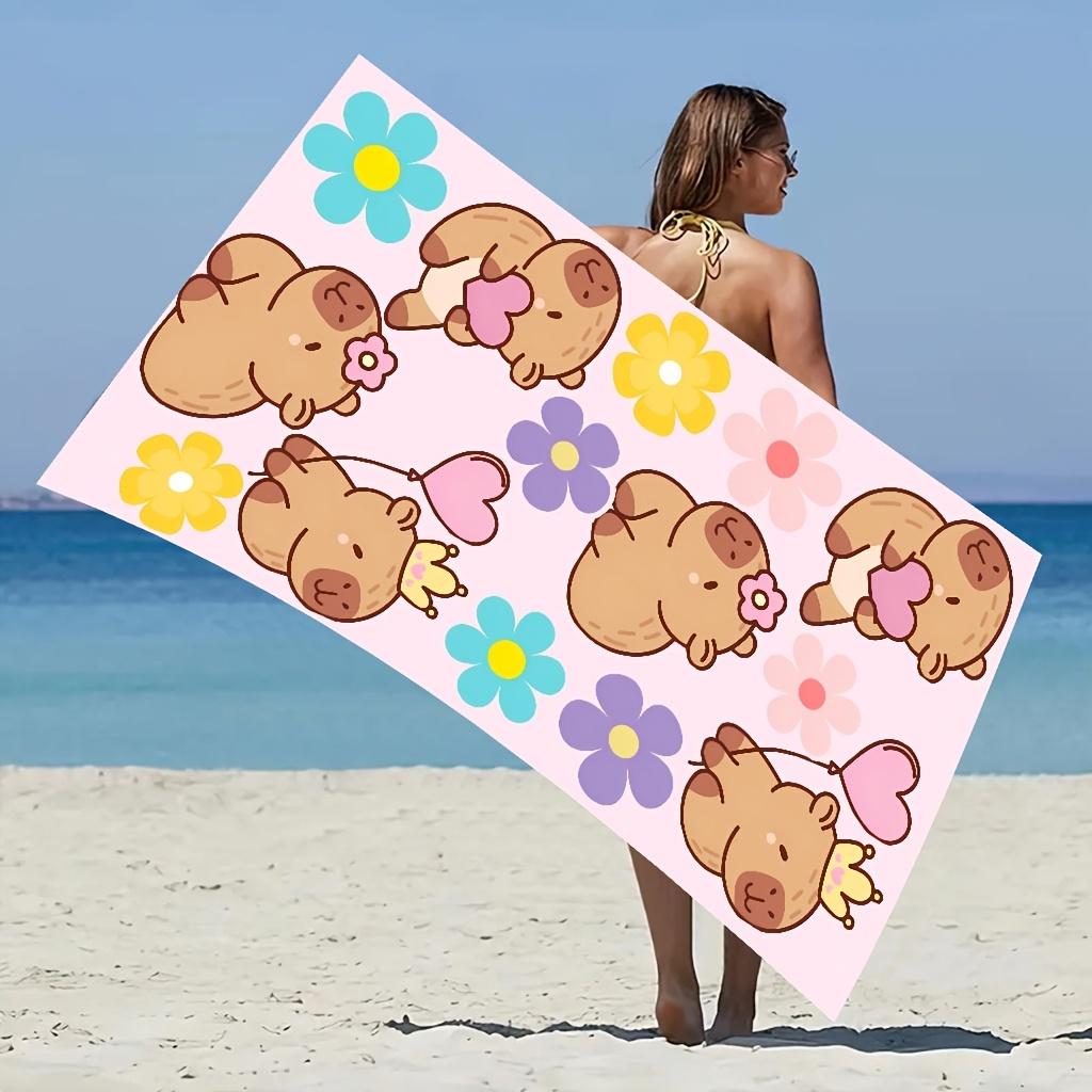 1pc Lovely Floral Beach Towel, Multi-Purpose for Outdoor Beach Camping Travel Hiking Concert Holiday