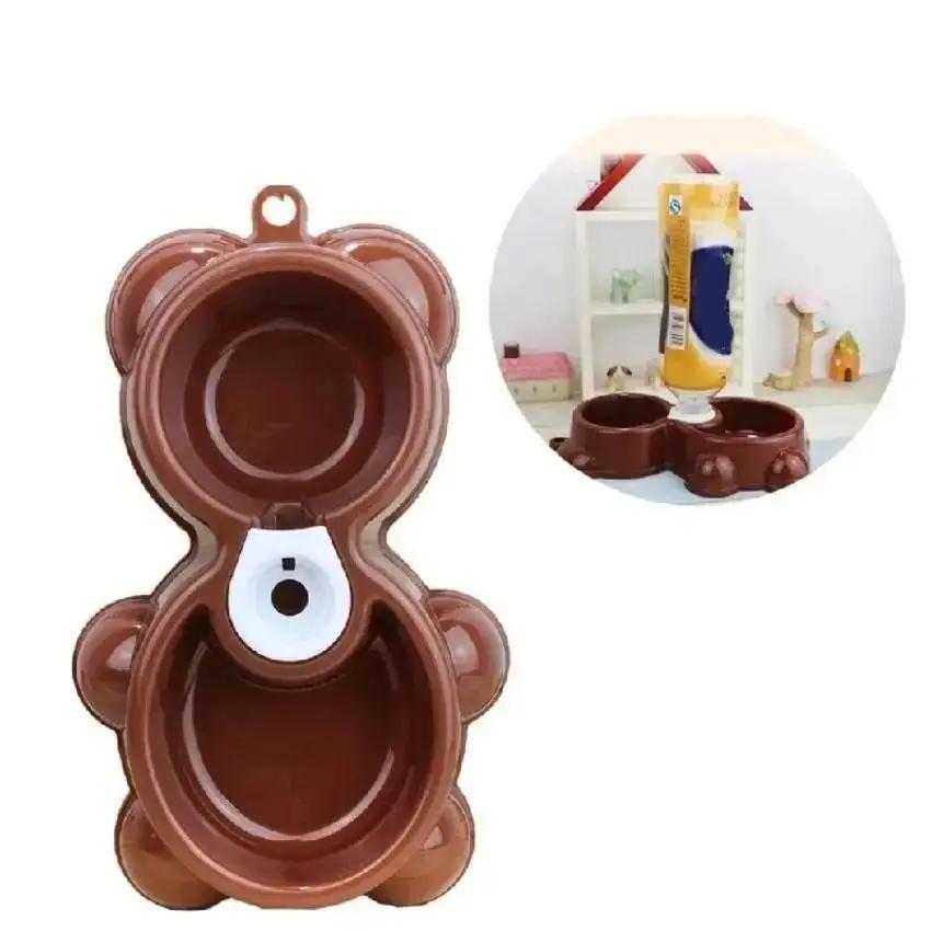 1 Pcs High Quality Dual Port Dog Utensils Bowl Cat Drinking Fountain Food Dish Pet Automatic Water Dispenser Feeder