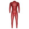 Tuta Holografica Trasparente da Uomo Manica Lunga Full Body Zip Posteriore Catsuit Clubwear