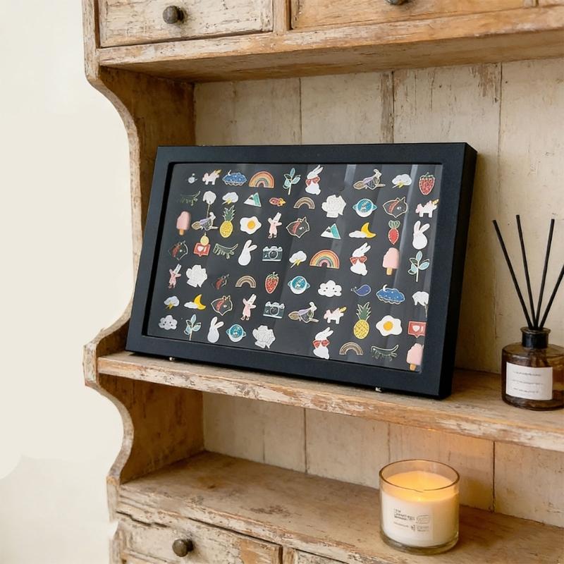 High Quality Leather Pin Display Box Featuring Dust Resistant Fabric Interior And Detachable Stand