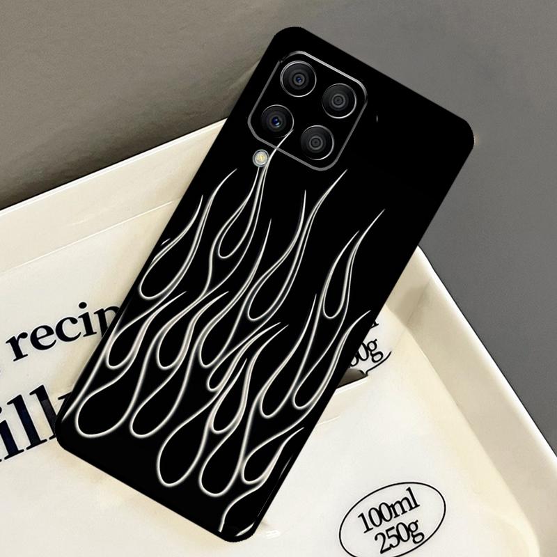 Blue Red Flame Fire Case For Samsung Galaxy M21 M31 M14 M34 M54 M33 M16 M36 M56 M53 M13 M12 M32 M52 M15 M55 M35