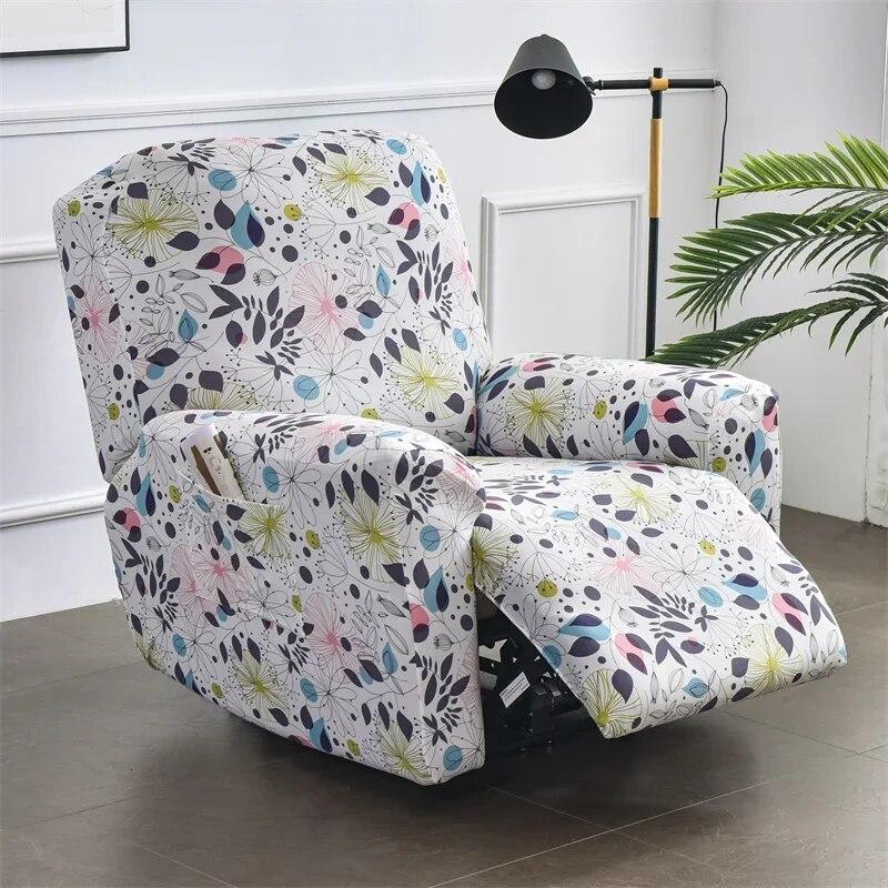 Nordic Flowers Recliner Sofa Covers Lazy Boy Elastic Sofa Protector Slipcover Relax Armchair Cover Lounge Home Pets Anti-Scratch