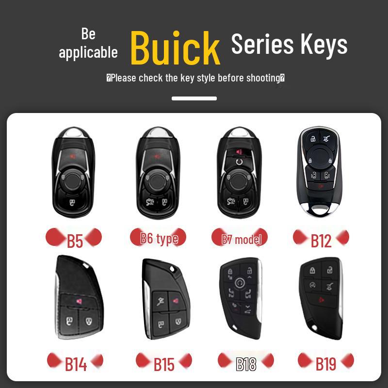 Compatible Key Case for Buick Encore, Envision, Regal, Envision GX/Flag Models, Shell Buckle Design.
