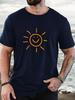 2026 Summer Bestselling Unisexs Pure Cotton Tshirt Street Casual Fashion Comfortable Breathable Simple Sun Pattern Print
