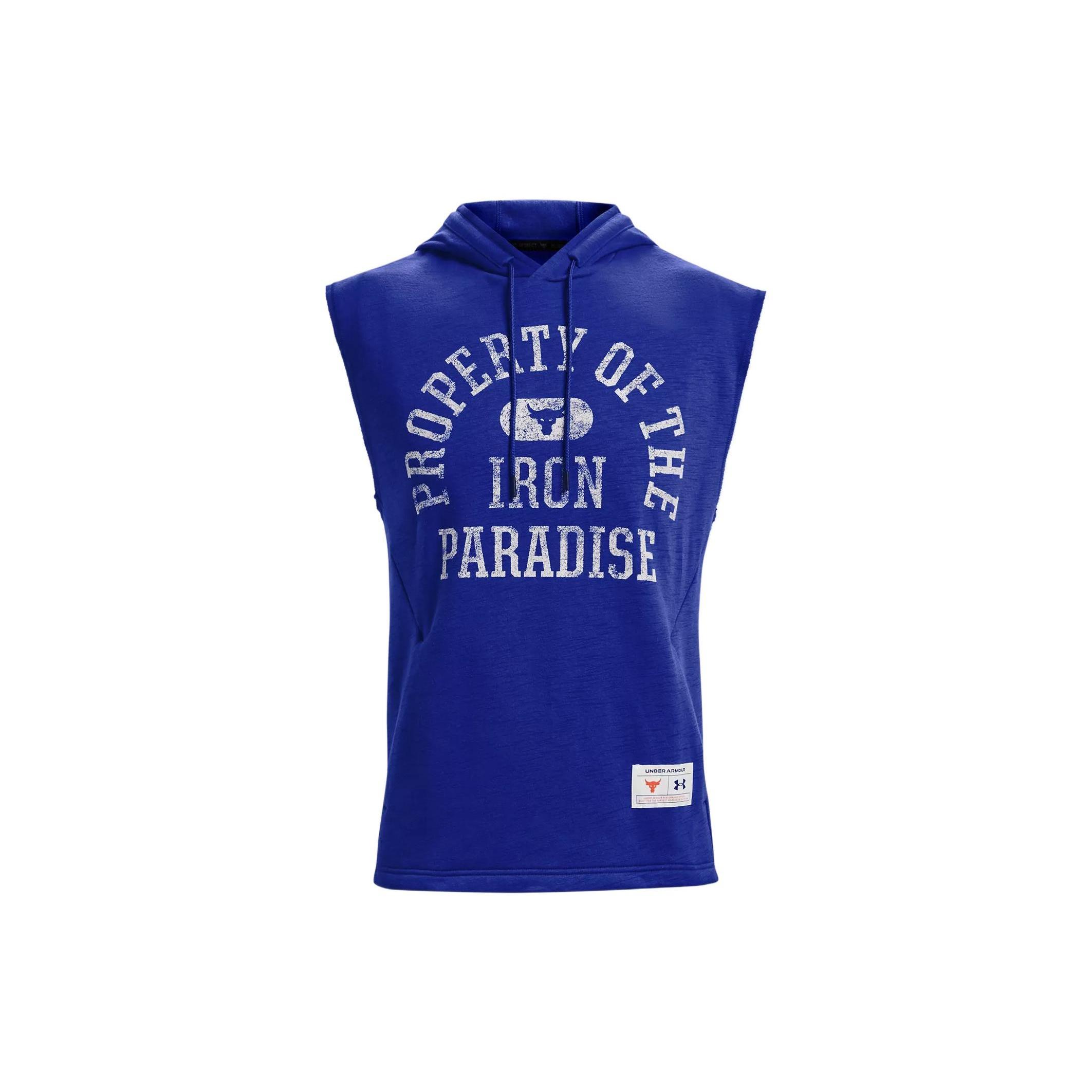 Under Armour Project Rock Sleeveless Hoodie Blue Men s 1367034-400 S