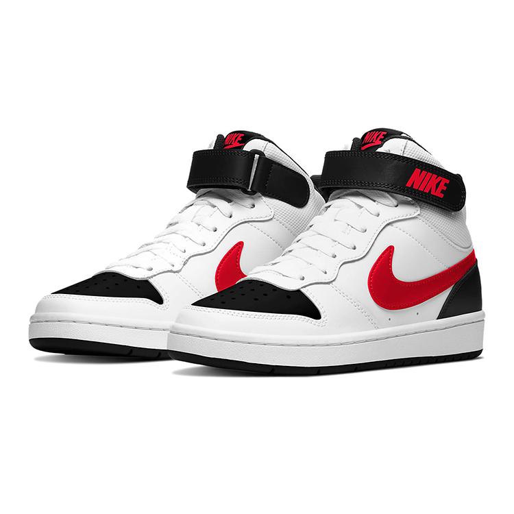 New Nike Court Borough Mid 2 White University Red GS CD7782-110