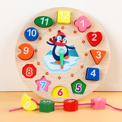 Ceas de Sortare Culori și Forme din Lemn pentru Bebeluși Învățarea Orei Numere Puzzle-uri Montessori Învățare Timpurie Jucării Educaționale 2 3 4 Ani