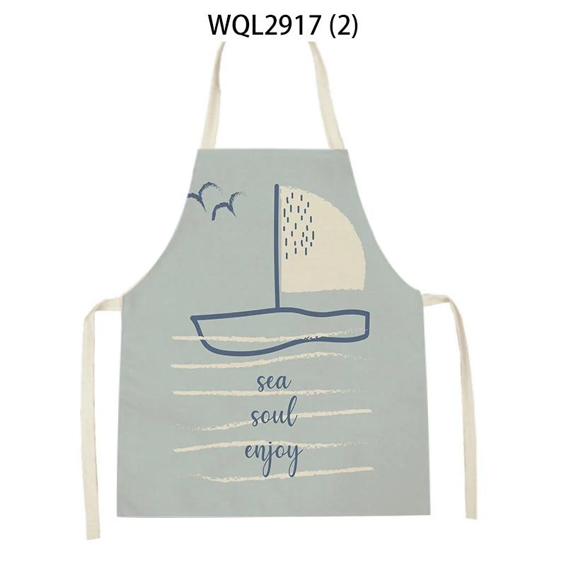 Cleaning Supplies Women Men Kitchen Aprons Tortoise Sailboat Fish Octopus Pattern Cooking Aprons Baking Antifouling Apron