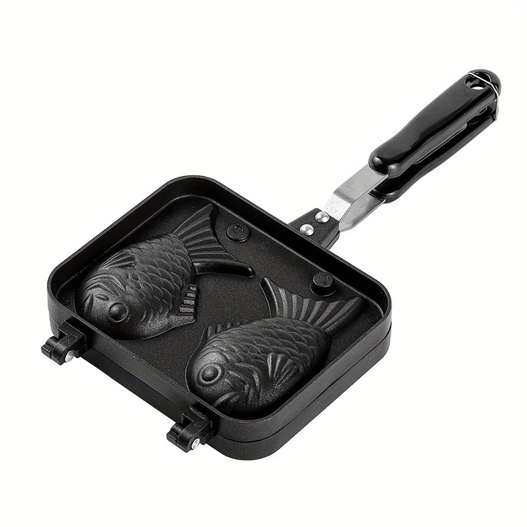 1pc Taiyaki Mold Fish Shaped Waffle Roasting Pan Handmade Biscuit Cake Mold Non-stick Small Fish Skillet