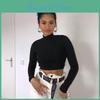 Cotton Hollow Sexy Women Out Tshirt Bandage Backless Long Sleeve Tops Harajuku Slim Bodycon Streetwear Knitted Tees