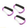 3Pcs Aluminum Alloy D-Shaped Carabiner Sponges Shopping Hook Large Stroller Clip Mountaineering Buckles - Shopping Cart Gripper