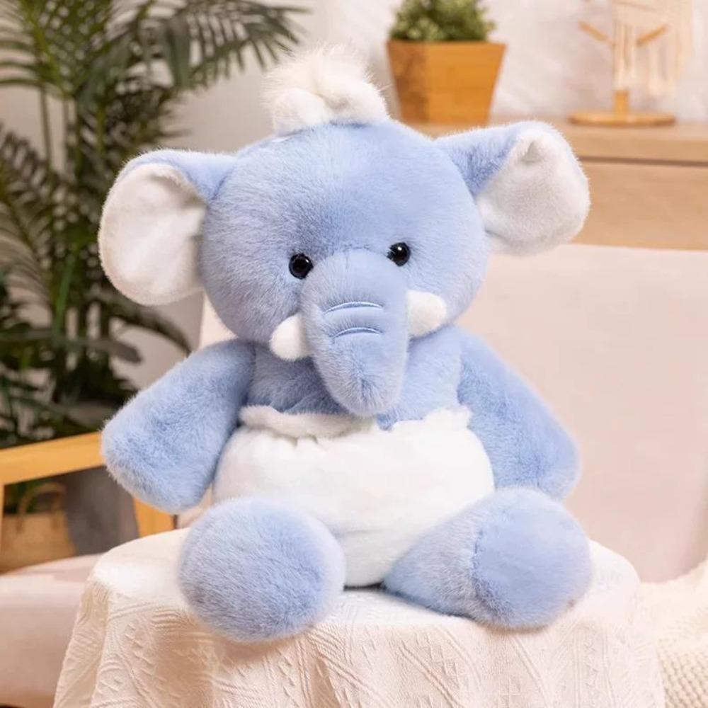

Elephant plush toy doll running blue elephant doll sleeping doll birthday gift women can appease 35cm
