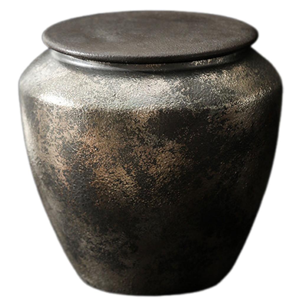Hand-made Ceramic Tea Caddy Storage Container Vintage Ceramic Airtight Jar For Tea Lovers