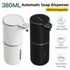 380ML Light Display Type-C Rechargeable Smart Infrared Automatic Sensor Foam/Liquid Soap Dispenser For Toilet Kitchen Bathroom
