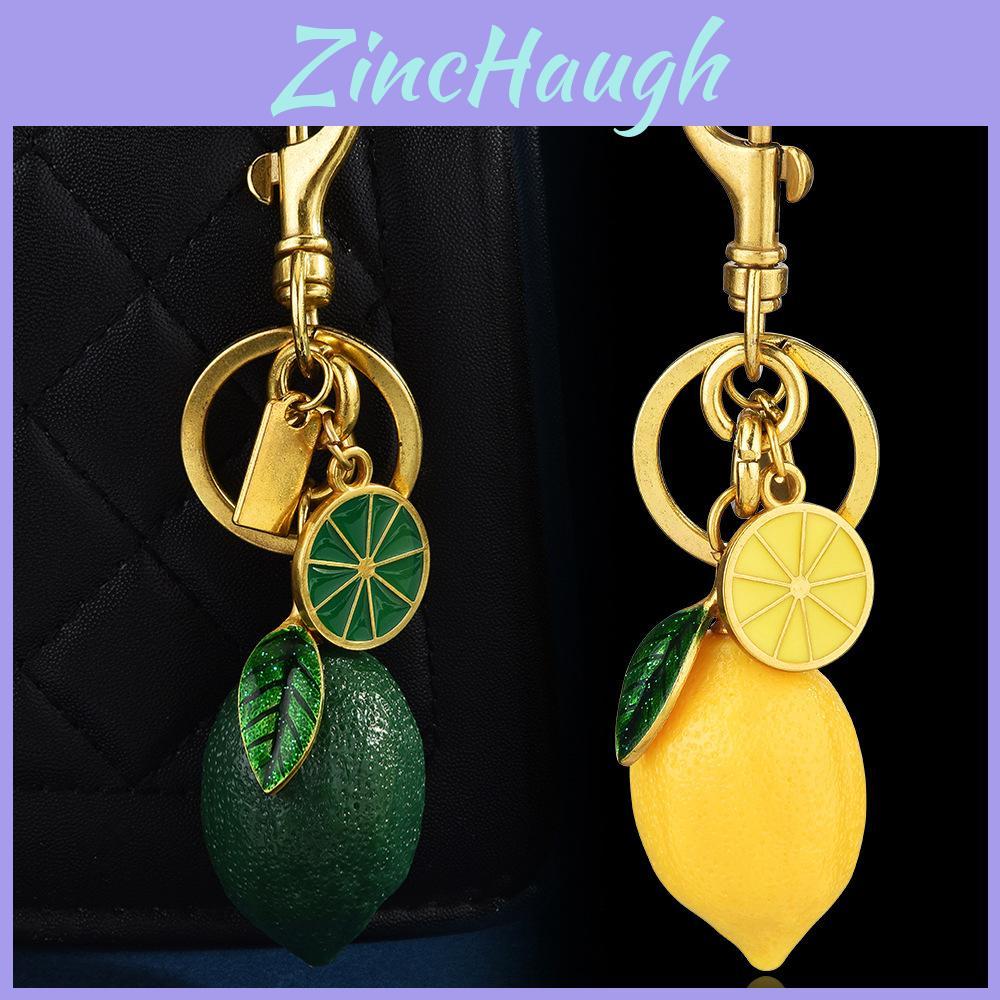 Style Fruit Keychain For Bags With Electroplated Alloy And Lemon Design For Summer