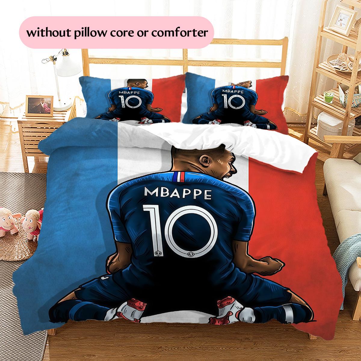 

Kylian Mbappé Pattern Bedding Quilt Set Home Decoration Gift (1 * duvet cover + 2 * pillowcase without core) 135x200cm