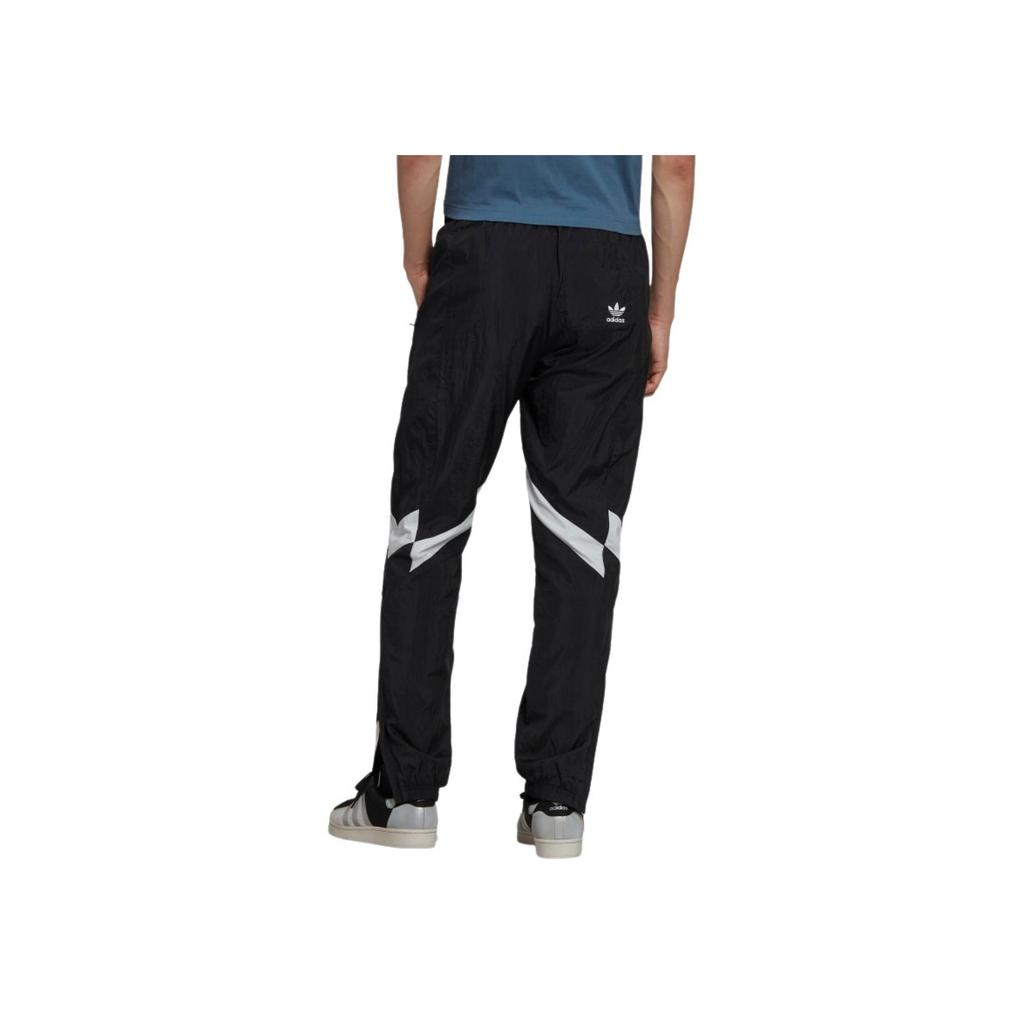 Adidas Originals Trefoil FW22 Relive Print Logo Striped Drawstring Straight-Leg Track Pants Men Bottoms Black HK7325