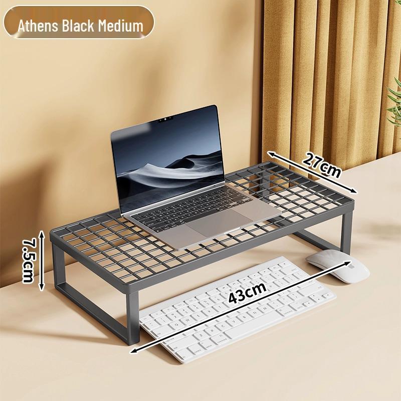 Cooled Laptop & Monitor Stand: Ergonomic Desk Riser with Suspended Bracket for Home Office