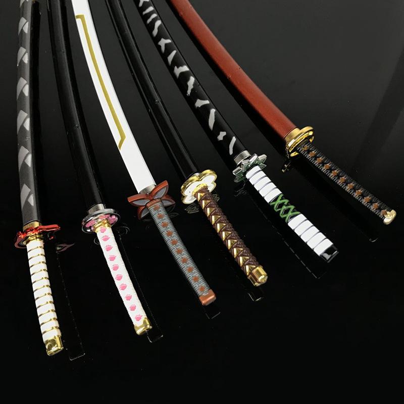 25cm Demon Slayer Katana Swords Kimetsu No Yaiba Samurai Sword Real Size Japanese Katana Anime Cosplay Prop Home Decoration