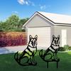 Metal Dog Garden Statue, Outdoor Yard Art Dog Silhouette Decoration Black Garden Stake for Yard Garden Lawn