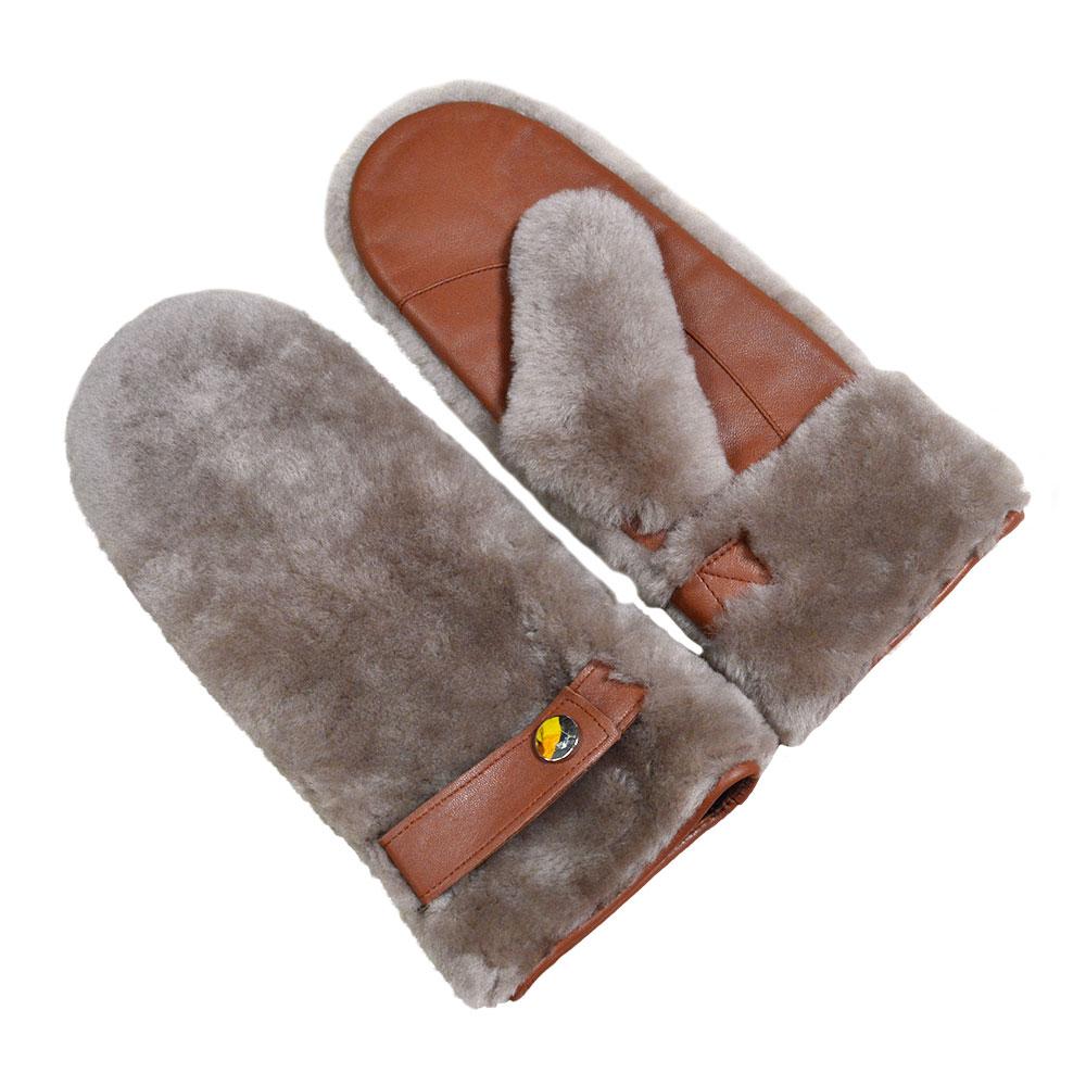High Quality Leather Mittens for Men Customized Winter Fur Sheepskin Leather Winter Mittens for Adults Gloves Women's Gloves