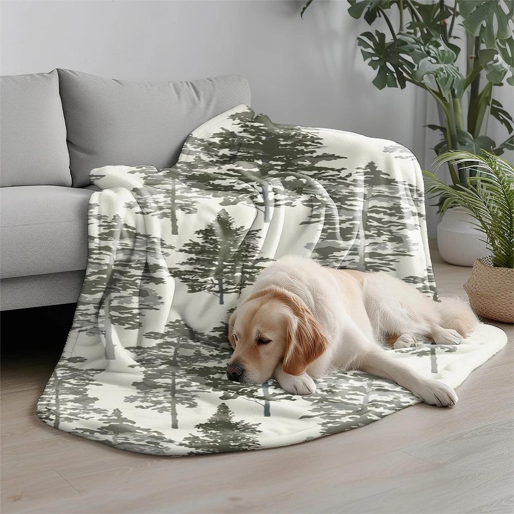 Tree Pattern Blanket Microfiber Flannel Cover Blanket Bedroom Living Room Sofa Soft And Comfortable Home Decoration