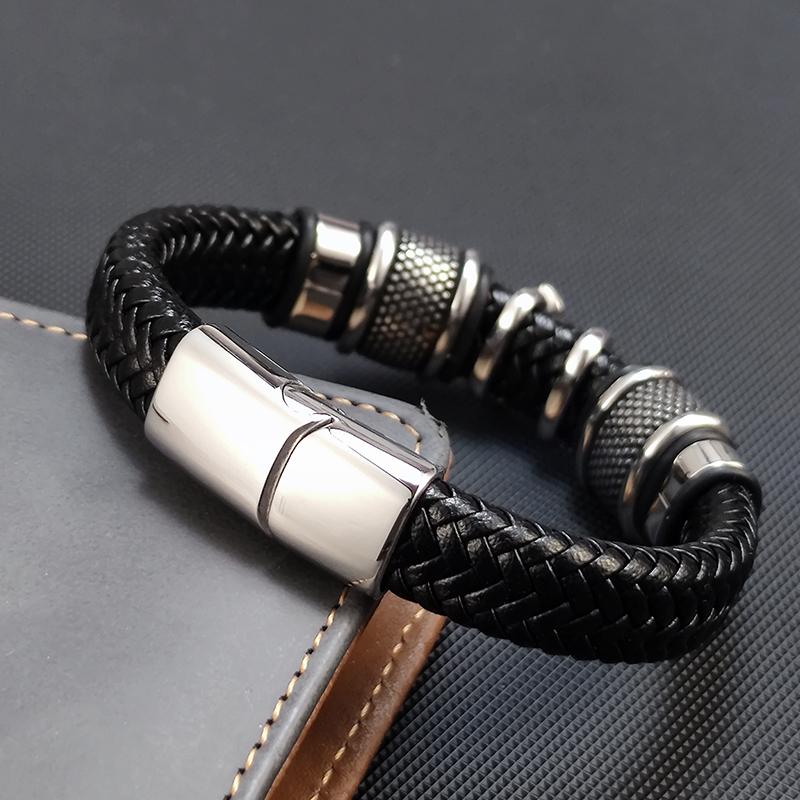 Pulsera Vikinga de Ancla para Hombre con Amuletos, Pulsera de Cuero Trenzado de 16 Hilos, Hebilla Deportiva de Acero Inoxidable, Joyería, Regalo para Amigos