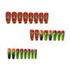 Gradient Feather Texture Nail Art Stickers - Red, Orange, Green Ballet Style False Nail Tips