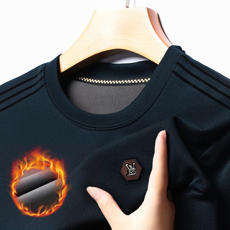 Men s Autumn 2025 Simple Print Round-Neck Long Sleeve Hoodie 3XL