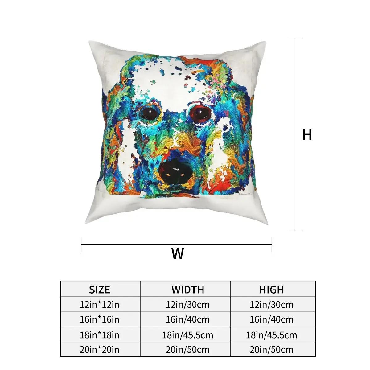

Красочная квадратная наволочка с изображением пуделя, подушки для дивана, наволочки 66x66cm чёрный